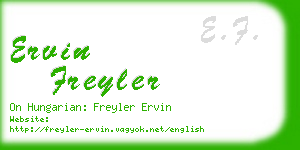 ervin freyler business card